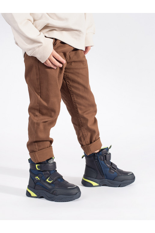 Tmavě modré zateplené chlapecké kotníkové boty