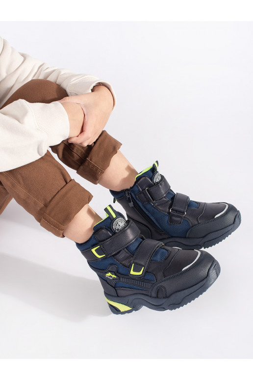 Tmavě modré zateplené chlapecké kotníkové boty