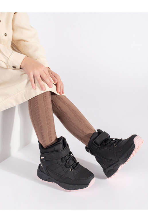Černé zateplené dívčí kotníkové boty