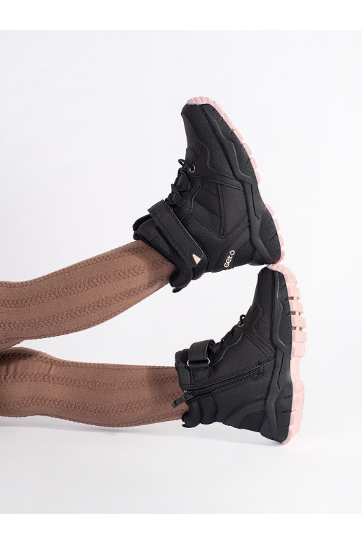 Černé zateplené dívčí kotníkové boty