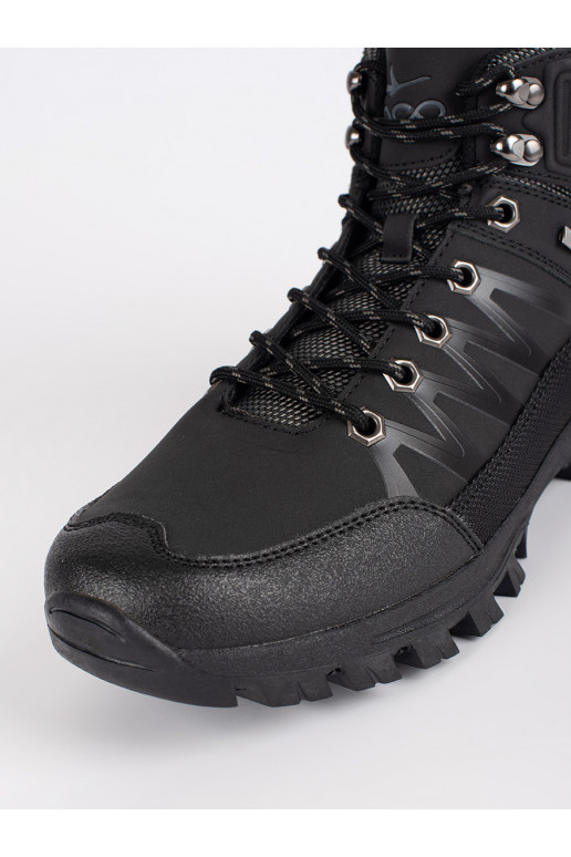 Černé pánské trekové boty na šněrování