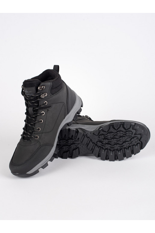 Černé zateplené pánské boty na šněrování