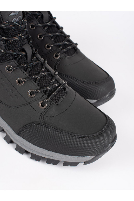 Černé zateplené pánské boty na šněrování