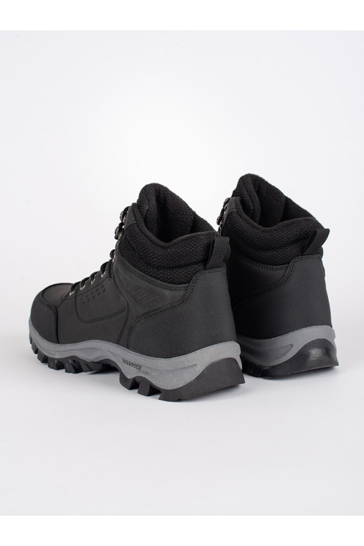 Černé zateplené pánské boty na šněrování