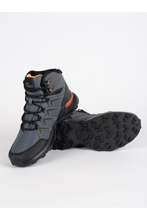 Šedé zateplené pánské trekové boty