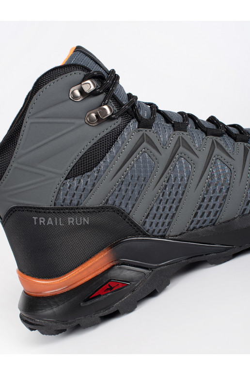 Šedé zateplené pánské trekové boty