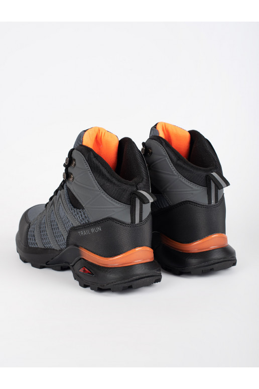 Šedé zateplené pánské trekové boty