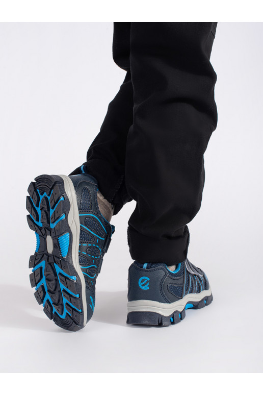 Tmavě modré chlapecké sportovní boty na suchý zip