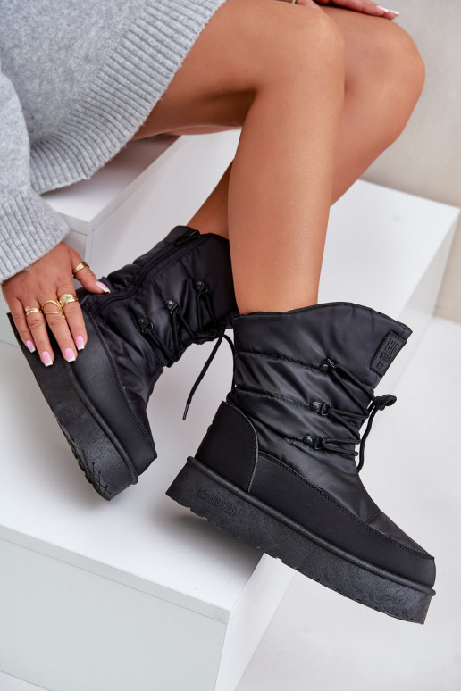 Sněhule na platformě se zipem Big Star OO274884 Černé Sněhule na platformě se zipem Big Star OO274884 Černé