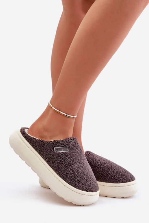 Zateplené Pantofle Na Silné Podešvi Big Star MM274134 Tmavě Šedé Zateplené Pantofle Na Silné Podešvi Big Star MM274134 Tmavě Šedé