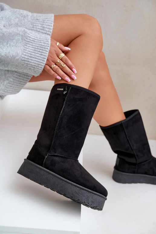 Vysoké Sněhule Na Platformě Big Star OO274895 Černé Vysoké Sněhule Na Platformě Big Star OO274895 Černé