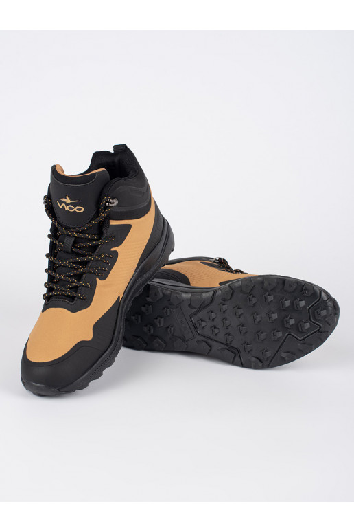 Černo-hnědé vysoké pánské trekové boty