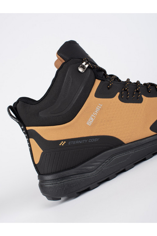 Černo-hnědé vysoké pánské trekové boty