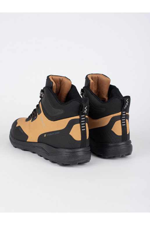 Černo-hnědé vysoké pánské trekové boty