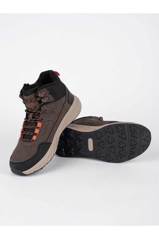 Hnědé pánské šněrovací trekové boty