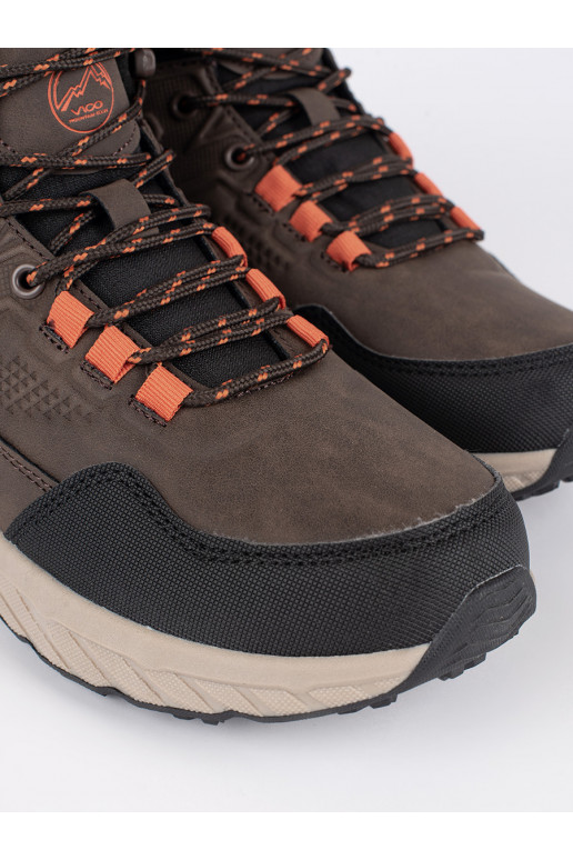 Hnědé pánské šněrovací trekové boty