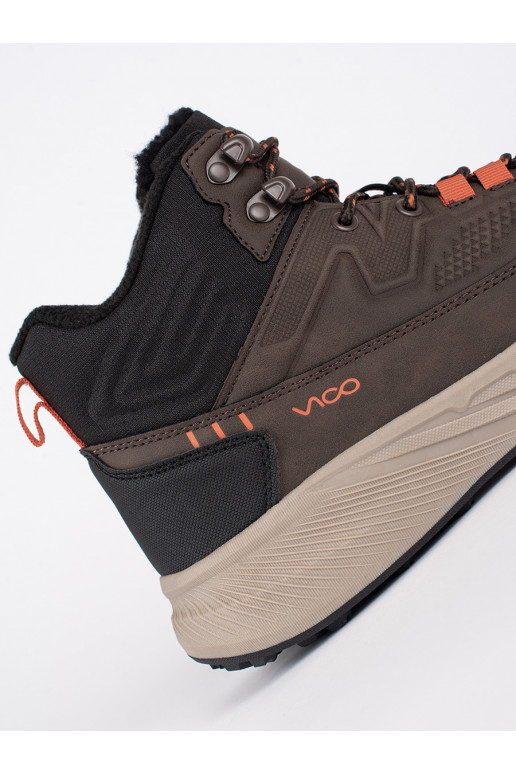 Hnědé pánské šněrovací trekové boty