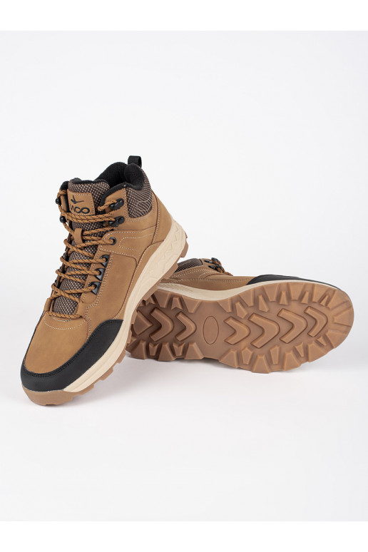 Hnědé trekové boty pánské se zateplením