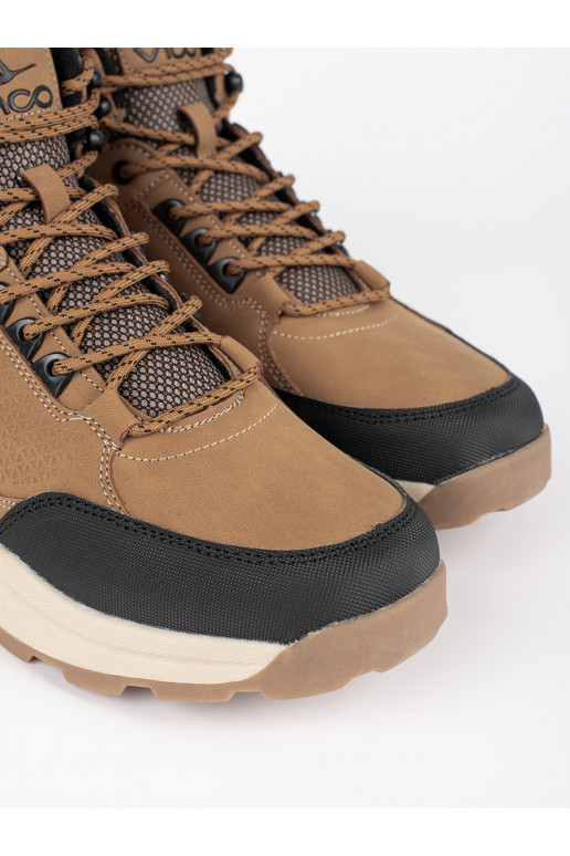 Hnědé trekové boty pánské se zateplením