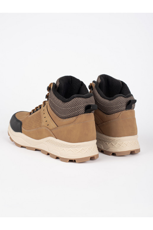 Hnědé trekové boty pánské se zateplením