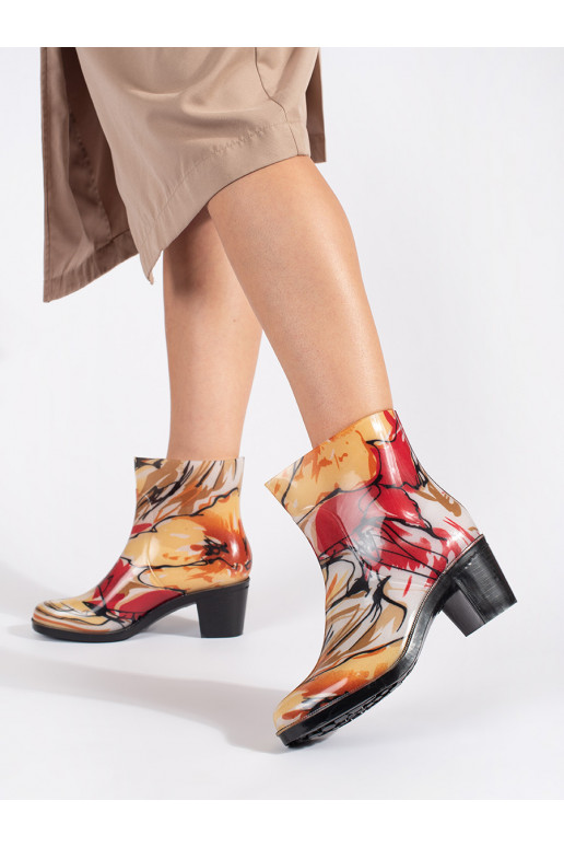 Vícebarevné holínky na podpatku