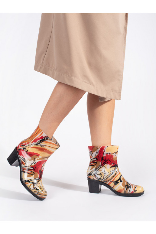 Vícebarevné holínky na podpatku