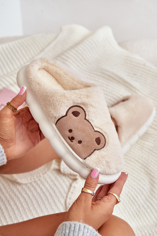 Dámské Plyšové Pantofle Medvídci Světle Béžové Firedi Dámské Plyšové Pantofle Medvídci Světle Béžové Firedi