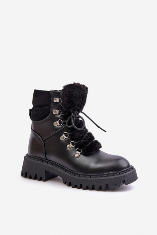 Zateplené kotníkové boty na zip z eko kůže černé Willatta Zateplené kotníkové boty na zip z eko kůže černé Willatta