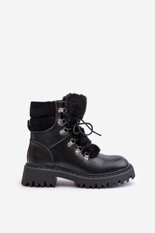Zateplené kotníkové boty na zip z eko kůže černé Willatta Zateplené kotníkové boty na zip z eko kůže černé Willatta