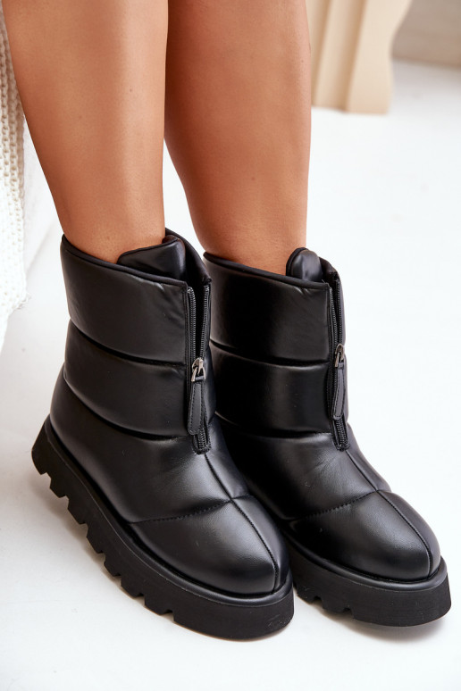 Sněhule na platformě se zipem z eko kůže černé Resisia Sněhule na platformě se zipem z eko kůže černé Resisia