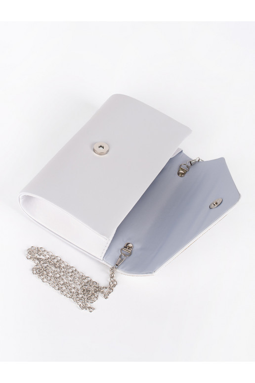 Malá stříbrná listová kabelka zdobená krystalky