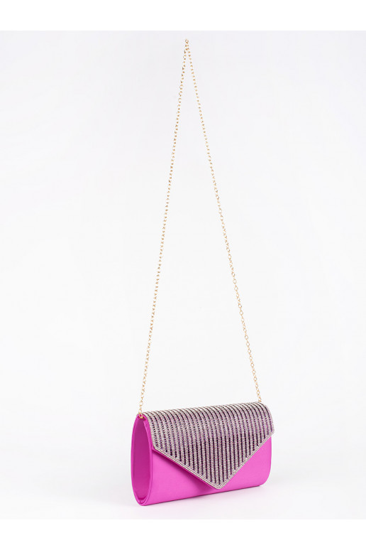 Malá fialová listová kabelka zdobená krystalky