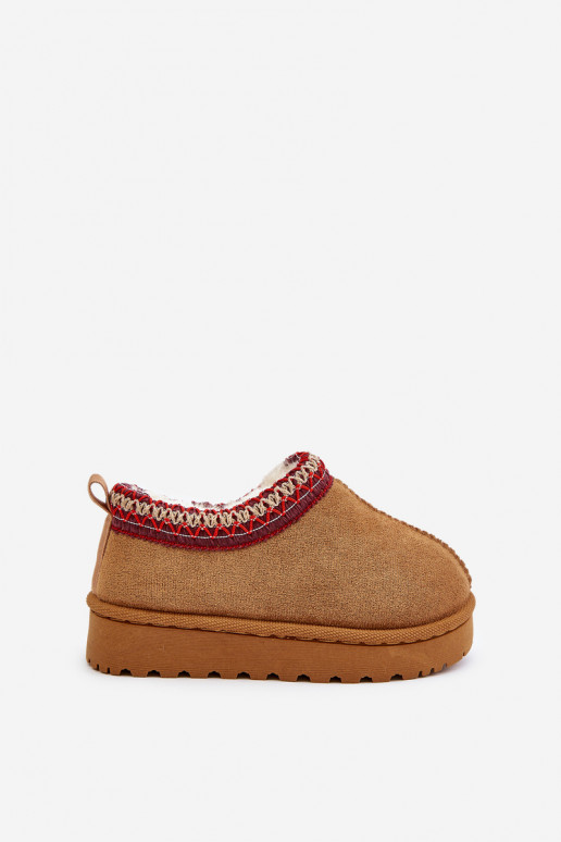 Sněhové Boty Dětské Na Platformě Zateplené Kožíškem Camel Vilabria