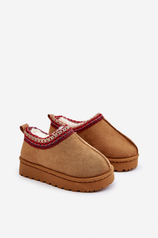 Sněhové Boty Dětské Na Platformě Zateplené Kožíškem Camel Vilabria