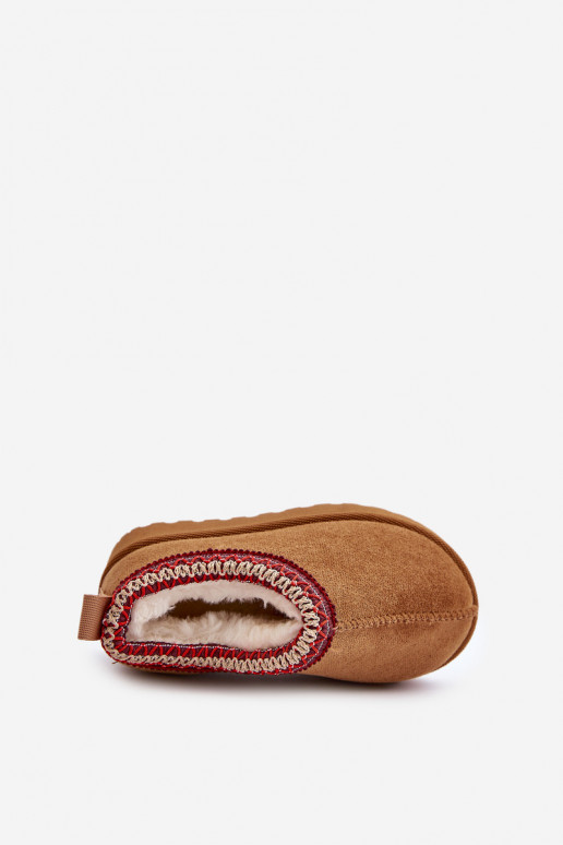 Sněhové Boty Dětské Na Platformě Zateplené Kožíškem Camel Vilabria