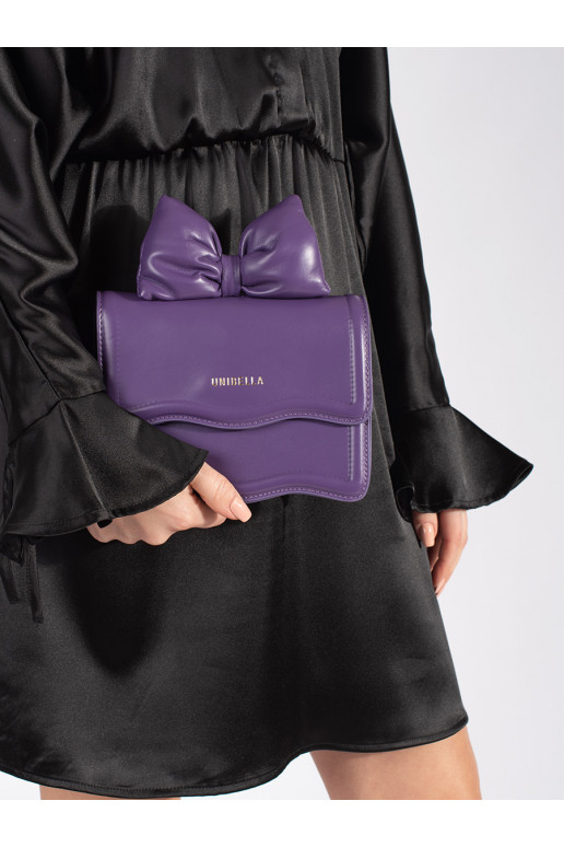 Malá fialová dámská kabelka s mašlí