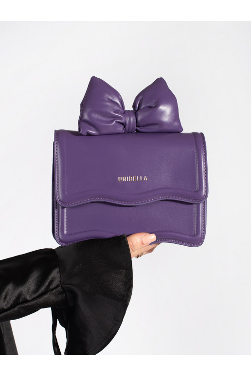 Malá fialová dámská kabelka s mašlí