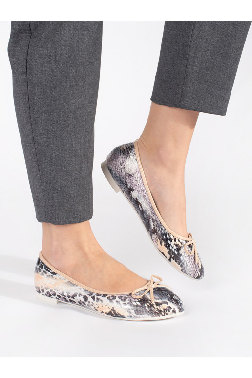 Ploché dámské baleríny s hadím vzorem