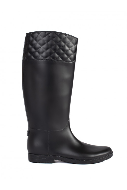 Černé matné dámské vysoké holínky