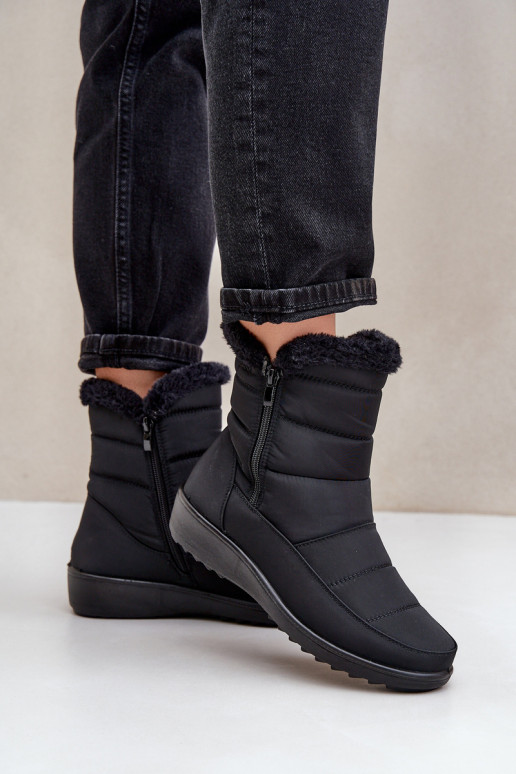 Dámské Sněhule Na Zip S Kožíškem Černé Fiorittia Dámské Sněhule Na Zip S Kožíškem Černé Fiorittia