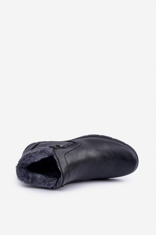Zateplené pánské boty z eko kůže černé Daniello Zateplené pánské boty z eko kůže černé Daniello