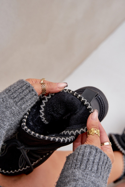 Dámské Sněhule S Vyšíváním Na Platformě Černé Naleris Dámské Sněhule S Vyšíváním Na Platformě Černé Naleris