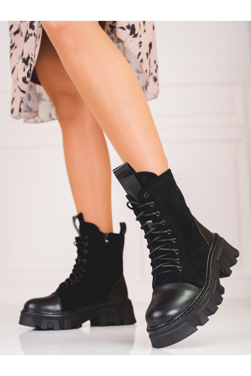 Dámské šněrovací workery krytá špička