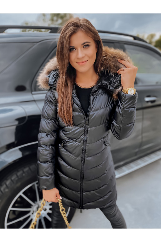 Černá dámská prošívaná zimní bunda s...