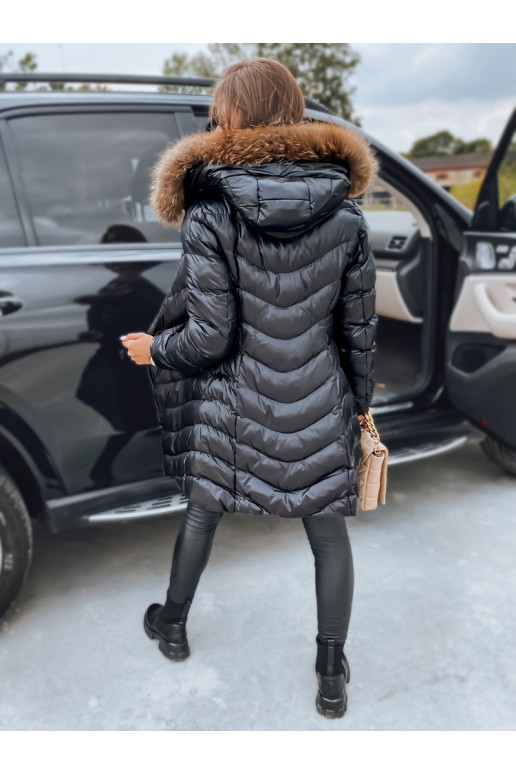 Černá dámská prošívaná zimní bunda s...