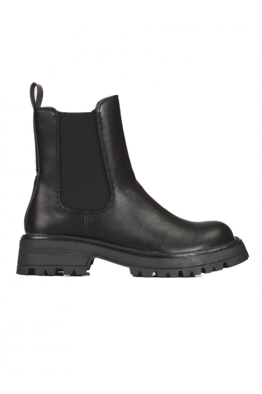 Dámské boty štibletky černé na platformě