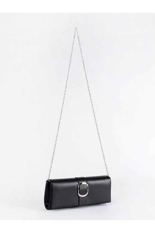 Malá černá dámská kabelka se stříbrnou sponou