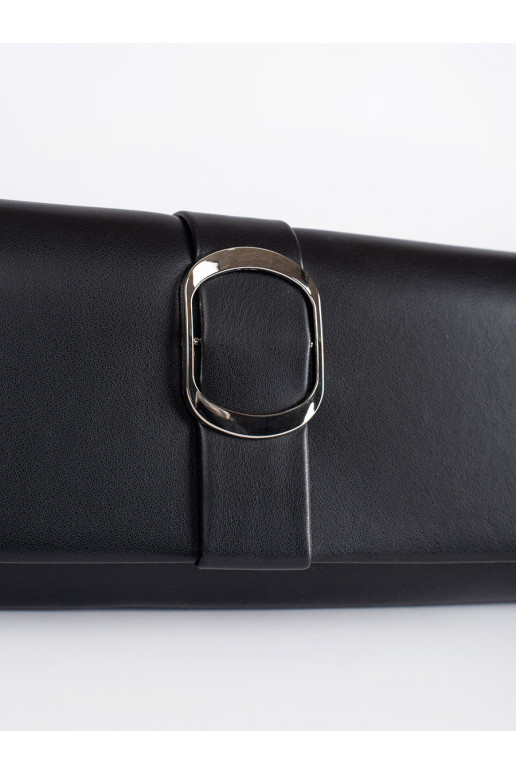 Malá černá dámská kabelka se stříbrnou sponou