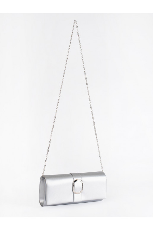 Malá stříbrná dámská kabelka se stříbrnou sponou