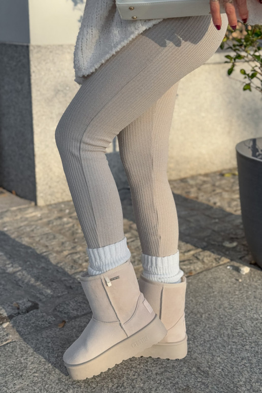 Vysoké dámské sněhule na platformě Big Star OO274897 světle béžové Vysoké dámské sněhule na platformě Big Star OO274897 světle béžové